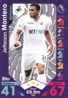 Jefferson Montero Swansea City 2016/17 Topps Match Attax #282
